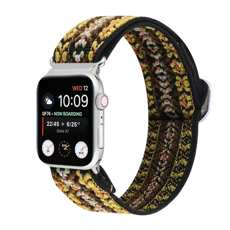 Cinturini di ricambio in nylon elastico con fibbia giapponese in metallo, For Apple Watch Series 7 41mm / 6 & SE & 5 & 4 40mm / 3 & 2 & 1 38mm