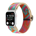 Cinturini di ricambio in nylon elastico con fibbia giapponese in metallo, For Apple Watch Series 7 41mm / 6 & SE & 5 & 4 40mm / 3 & 2 & 1 38mm