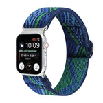Cinturini di ricambio in nylon elastico con fibbia giapponese in metallo, For Apple Watch Series 7 45mm / 6 & SE & 5 & 4 44mm / 3 & 2 & 1 42mm, For Apple Watch Series 8&7 41mm / SE 2&6&SE&5&4 40mm / 3&2&1 38mm