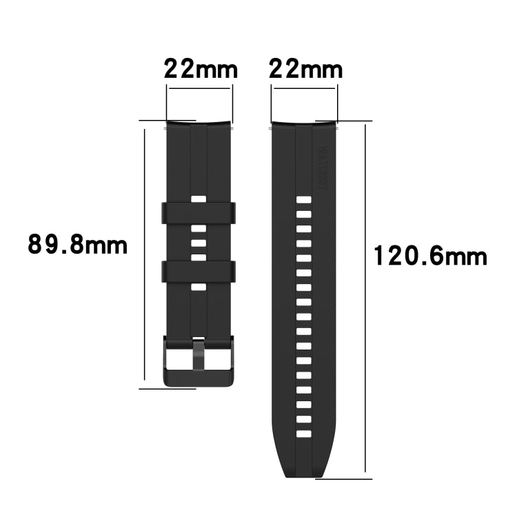Per Huawei Watch GT 2 cinturino da polso di ricambio in silicone da 46 mm, with Black Buckle