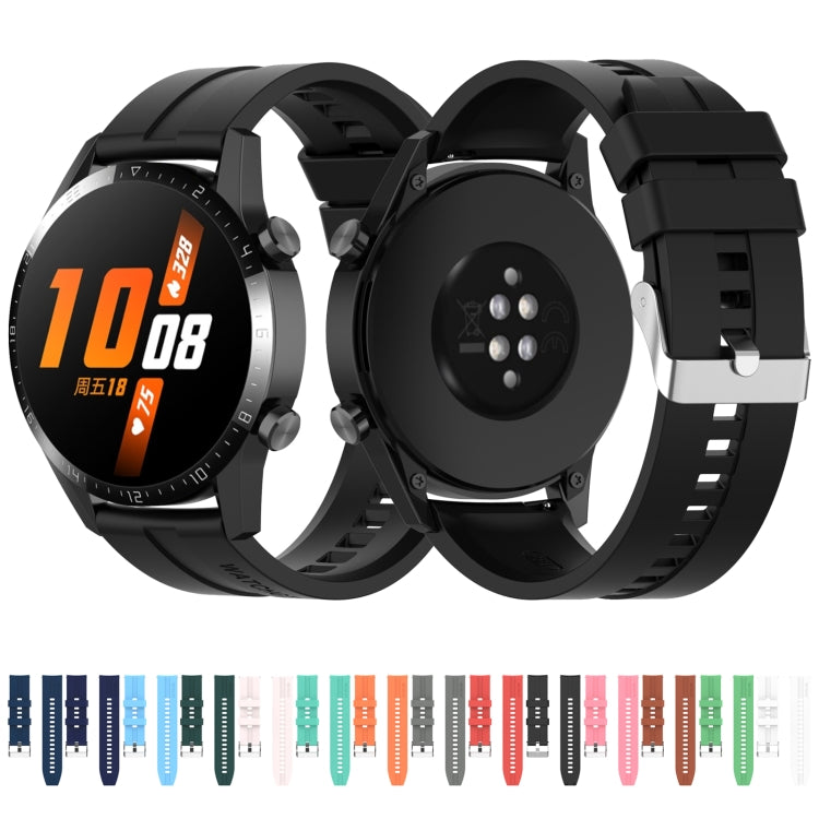 Per Huawei Watch GT 2 cinturino da polso di ricambio in silicone da 46 mm, with Silver Buckle