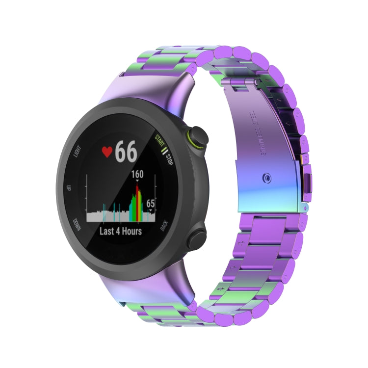 Per Garmin Forerunner 45 / 45S / Swim 2 cinturino da polso di ricambio universale in acciaio inossidabile con tre perline, For Garmin Forerunner 45 / 45S