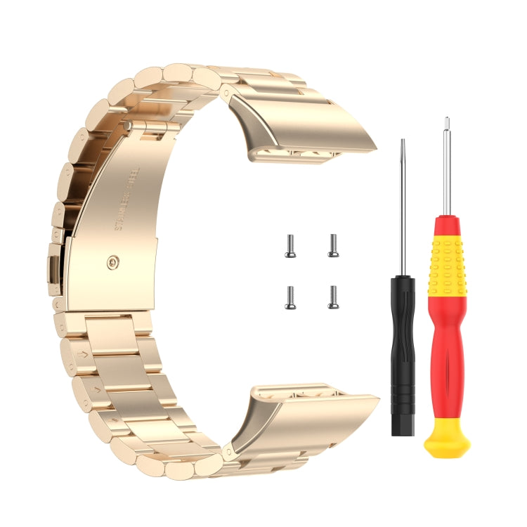 Per Garmin Forerunner 35/30 cinturino da polso di ricambio universale in acciaio inossidabile con tre perline, For Garmin Forerunner 35 / 30