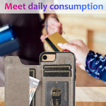 Custodia portafoglio PU TPU con slot carte per iPhone