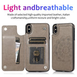 Custodia portafoglio PU TPU con slot carte per iPhone XS Max