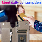 Custodia portafoglio PU TPU con slot carte per iPhone XS Max