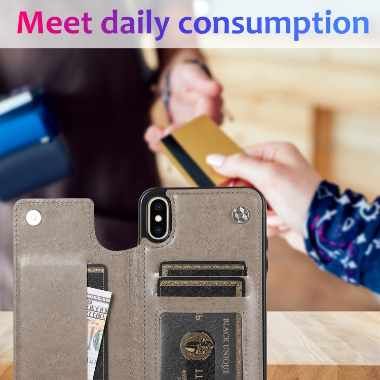 Custodia portafoglio PU TPU con slot carte per iPhone XS Max