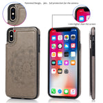Custodia portafoglio PU TPU con slot carte per iPhone XS Max