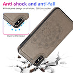 Custodia portafoglio PU TPU con slot carte per iPhone XS Max