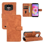 Tinta unita Skin Feel Fibbia magnetica Flip orizzontale Custodia in pelle PU con struttura in vitello con supporto e slot per schede e portafoglio, For Oukitel WP5