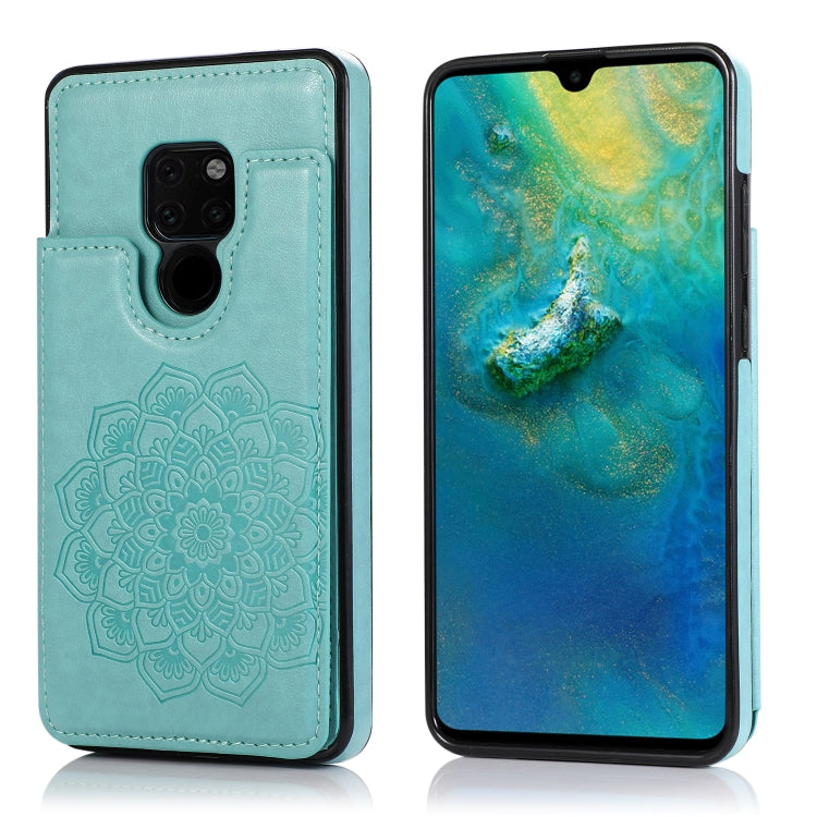 Custodia protettiva in PU + TPU con motivo mandala a doppia fibbia con slot per schede e supporto e cornice per foto, For Huawei Mate 20, For Huawei Mate 20 Lite, For Huawei Mate 20 Pro, For Huawei Mate 30