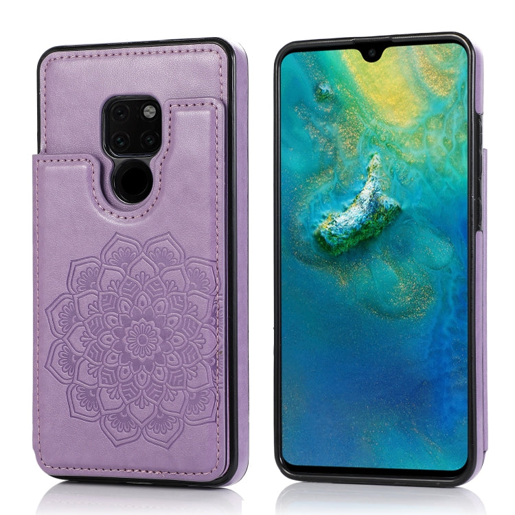 Custodia protettiva in PU + TPU con motivo mandala a doppia fibbia con slot per schede e supporto e cornice per foto, For Huawei Mate 20, For Huawei Mate 20 Lite, For Huawei Mate 20 Pro, For Huawei Mate 30