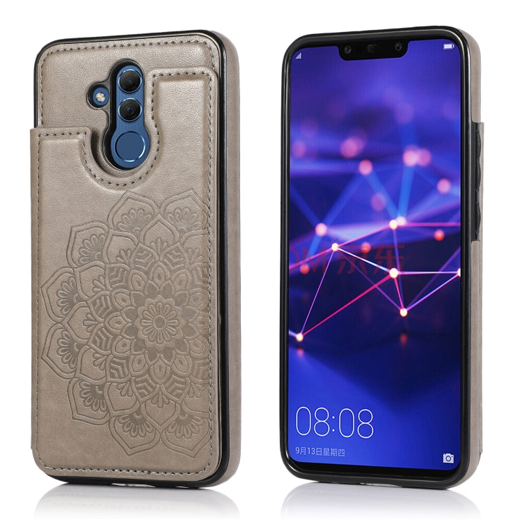 Custodia protettiva in PU + TPU con motivo mandala a doppia fibbia con slot per schede e supporto e cornice per foto, For Huawei Mate 20, For Huawei Mate 20 Lite, For Huawei Mate 20 Pro, For Huawei Mate 30