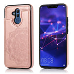Custodia protettiva in PU + TPU con motivo mandala a doppia fibbia con slot per schede e supporto e cornice per foto, For Huawei Mate 20, For Huawei Mate 20 Lite, For Huawei Mate 20 Pro, For Huawei Mate 30