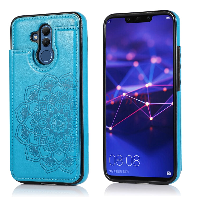 Custodia protettiva in PU + TPU con motivo mandala a doppia fibbia con slot per schede e supporto e cornice per foto, For Huawei Mate 20, For Huawei Mate 20 Lite, For Huawei Mate 20 Pro, For Huawei Mate 30