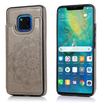 Custodia protettiva in PU + TPU con motivo mandala a doppia fibbia con slot per schede e supporto e cornice per foto, For Huawei Mate 20, For Huawei Mate 20 Lite, For Huawei Mate 20 Pro, For Huawei Mate 30