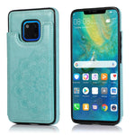 Custodia protettiva in PU + TPU con motivo mandala a doppia fibbia con slot per schede e supporto e cornice per foto, For Huawei Mate 20, For Huawei Mate 20 Lite, For Huawei Mate 20 Pro, For Huawei Mate 30