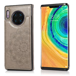Custodia protettiva in PU + TPU con motivo mandala a doppia fibbia con slot per schede e supporto e cornice per foto, For Huawei Mate 30 Pro, For Huawei P30, For Huawei P30 Lite, For Huawei P40 Lite