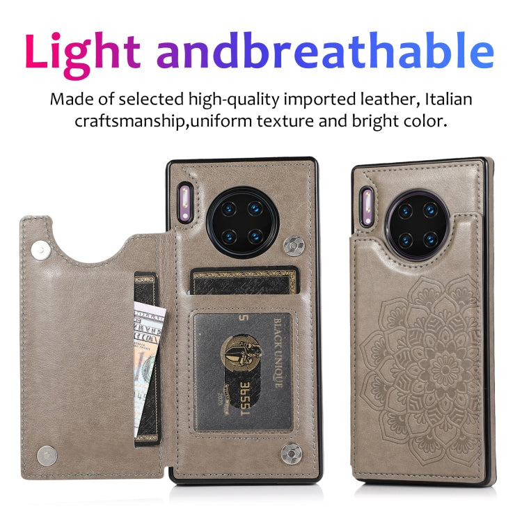 Custodia protettiva in PU + TPU con motivo mandala a doppia fibbia con slot per schede e supporto e cornice per foto, For Huawei Mate 30 Pro, For Huawei P30, For Huawei P30 Lite, For Huawei P40 Lite