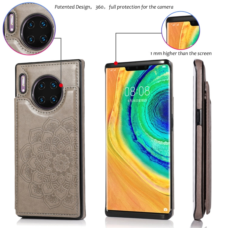 Custodia protettiva in PU + TPU con motivo mandala a doppia fibbia con slot per schede e supporto e cornice per foto, For Huawei Mate 30 Pro, For Huawei P30, For Huawei P30 Lite, For Huawei P40 Lite
