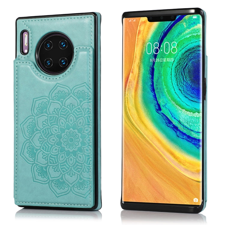 Custodia protettiva in PU + TPU con motivo mandala a doppia fibbia con slot per schede e supporto e cornice per foto, For Huawei Mate 30 Pro, For Huawei P30, For Huawei P30 Lite, For Huawei P40 Lite