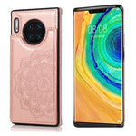 Custodia protettiva in PU + TPU con motivo mandala a doppia fibbia con slot per schede e supporto e cornice per foto, For Huawei Mate 30 Pro, For Huawei P30, For Huawei P30 Lite, For Huawei P40 Lite