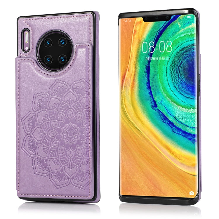 Custodia protettiva in PU + TPU con motivo mandala a doppia fibbia con slot per schede e supporto e cornice per foto, For Huawei Mate 30 Pro, For Huawei P30, For Huawei P30 Lite, For Huawei P40 Lite