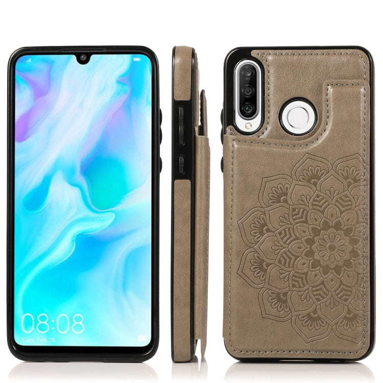 Custodia protettiva in PU + TPU con motivo mandala a doppia fibbia con slot per schede e supporto e cornice per foto, For Huawei Mate 30 Pro, For Huawei P30, For Huawei P30 Lite, For Huawei P40 Lite