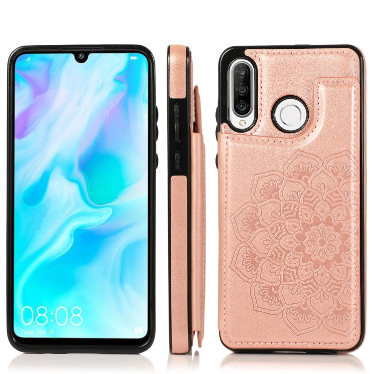 Custodia protettiva in PU + TPU con motivo mandala a doppia fibbia con slot per schede e supporto e cornice per foto, For Huawei Mate 30 Pro, For Huawei P30, For Huawei P30 Lite, For Huawei P40 Lite