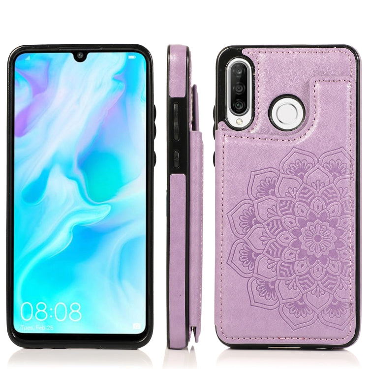 Custodia protettiva in PU + TPU con motivo mandala a doppia fibbia con slot per schede e supporto e cornice per foto, For Huawei Mate 30 Pro, For Huawei P30, For Huawei P30 Lite, For Huawei P40 Lite