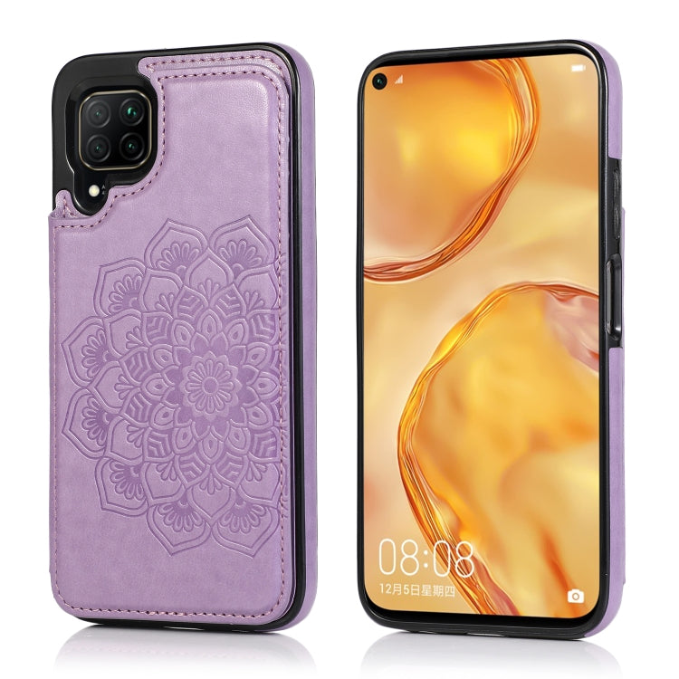 Custodia protettiva in PU + TPU con motivo mandala a doppia fibbia con slot per schede e supporto e cornice per foto, For Huawei Mate 30 Pro, For Huawei P30, For Huawei P30 Lite, For Huawei P40 Lite
