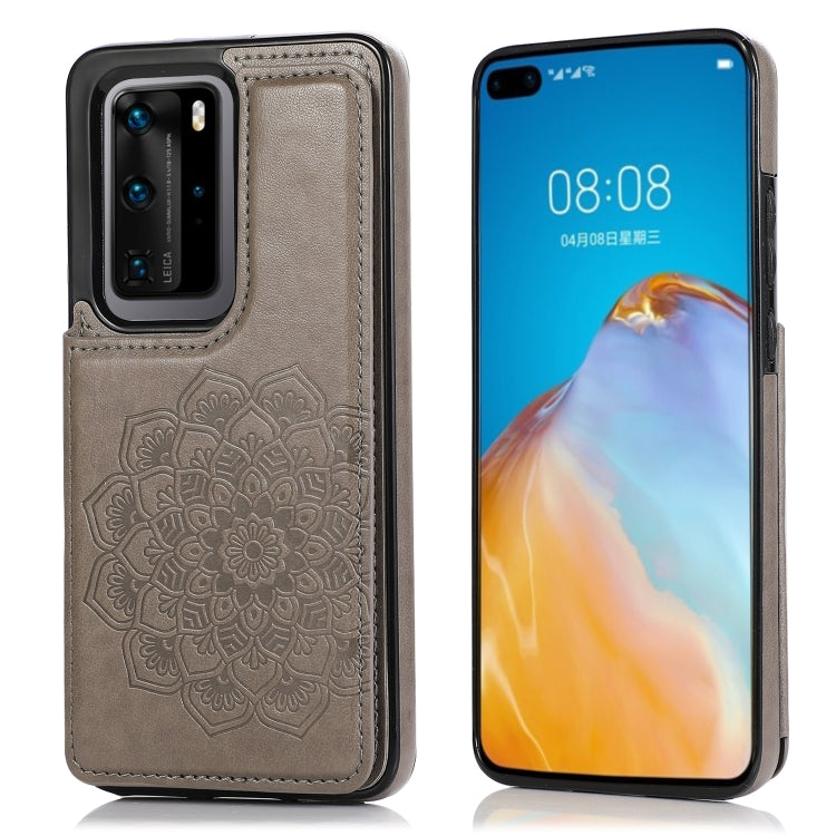 Custodia protettiva in PU + TPU con motivo mandala a doppia fibbia con slot per schede e supporto e cornice per foto, For Huawei P40 Pro, For Huawei P30 Pro, For Huawei P40