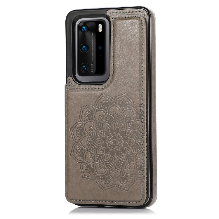 Custodia protettiva in PU + TPU con motivo mandala a doppia fibbia con slot per schede e supporto e cornice per foto, For Huawei P40 Pro, For Huawei P30 Pro, For Huawei P40