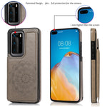 Custodia protettiva in PU + TPU con motivo mandala a doppia fibbia con slot per schede e supporto e cornice per foto, For Huawei P40 Pro, For Huawei P30 Pro, For Huawei P40
