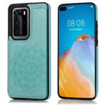 Custodia protettiva in PU + TPU con motivo mandala a doppia fibbia con slot per schede e supporto e cornice per foto, For Huawei P40 Pro, For Huawei P30 Pro, For Huawei P40