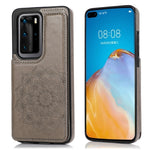 Custodia protettiva in PU + TPU con motivo mandala a doppia fibbia con slot per schede e supporto e cornice per foto, For Huawei P40 Pro, For Huawei P30 Pro, For Huawei P40