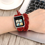 Cinturino in pelle intrecciata a mano per Apple Watch Series 6 e SE e 5 e 4 44 mm / 3 e 2 e 1 42 mm, For Apple Watch Ultra 49mm / Series 8&7 45mm / SE 2&6&SE&5&4 44mm / 3&2&1 42mm, For Apple Watch Series 7 45mm / 6 & SE & 5 & 4 44mm / 3 & 2 & 1 42mm