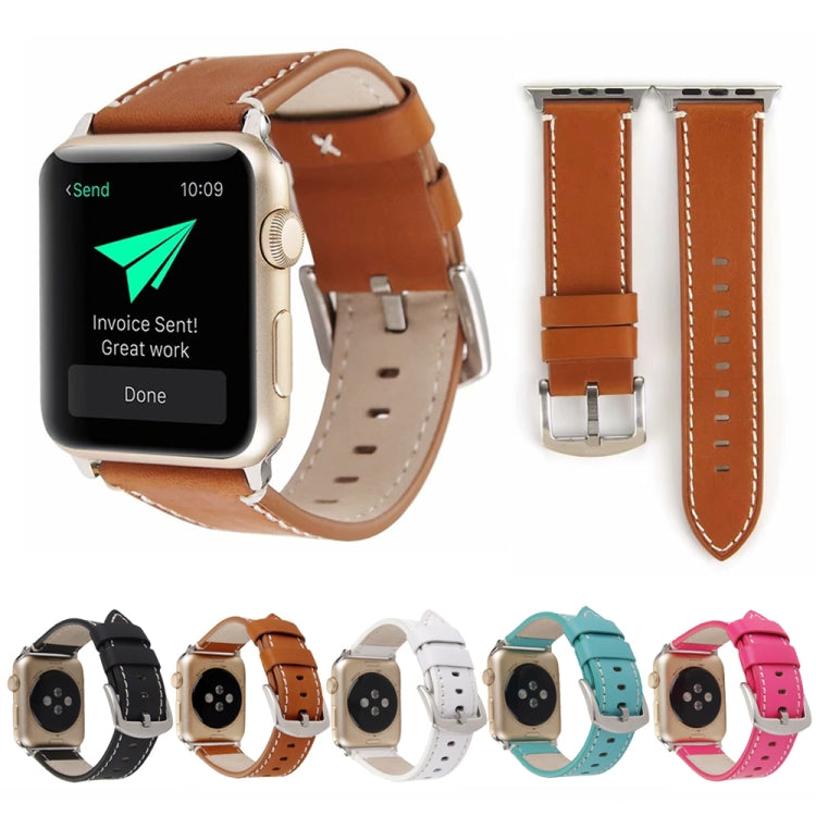 Cinturino in vera pelle di vitello per Apple Watch Series 6 & SE & 5 & 4 44mm / 3 & 2 & 1 42mm, For Apple Watch Series 7 45mm / 6 & SE & 5 & 4 44mm / 3 & 2 & 1 42mm