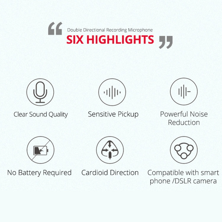 Microfono di registrazione bidirezionale per telefono cellulare con fotocamera SLR YELANGU MIC11, MIC11