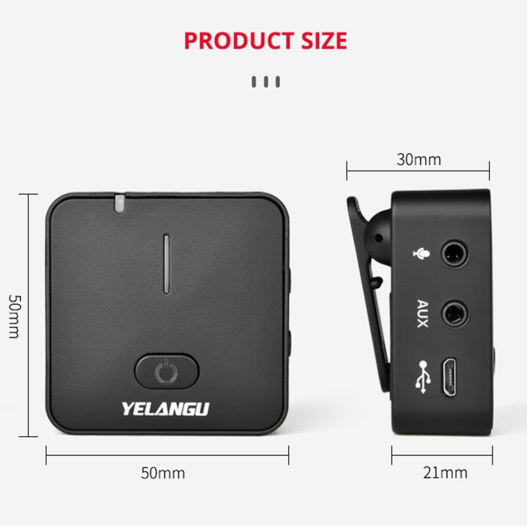 Microfono di registrazione wireless per riprese di interviste in diretta YELANGU MX5 2.4G