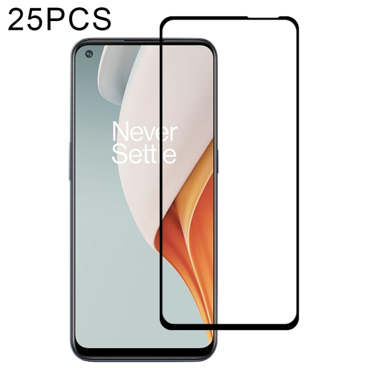 Pellicola in vetro temperato a schermo intero con colla intera da 25 pezzi, For OnePlus Nord N100, For OnePlus Nord N10 5G, For Google Pixel 5