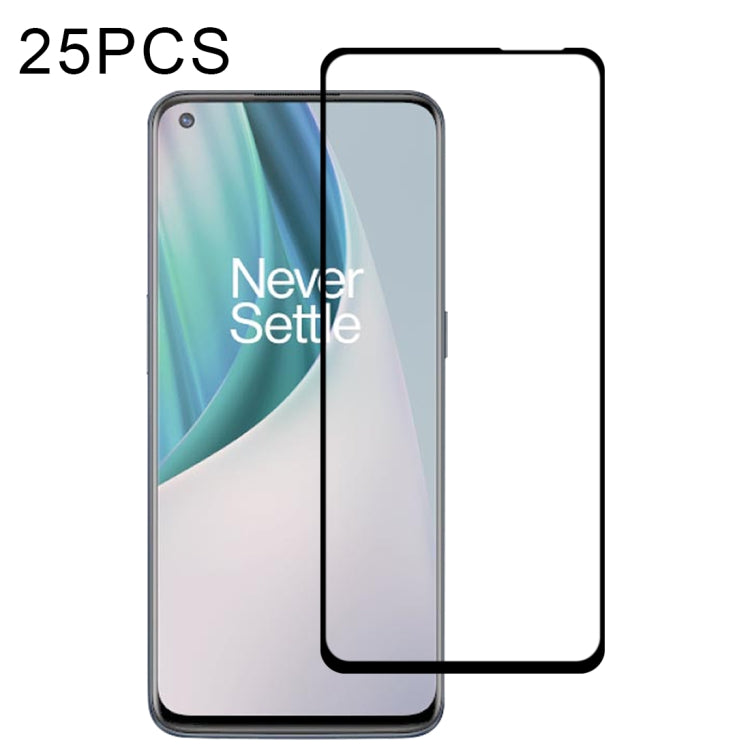 Pellicola in vetro temperato a schermo intero con colla intera da 25 pezzi, For OnePlus Nord N100, For OnePlus Nord N10 5G, For Google Pixel 5