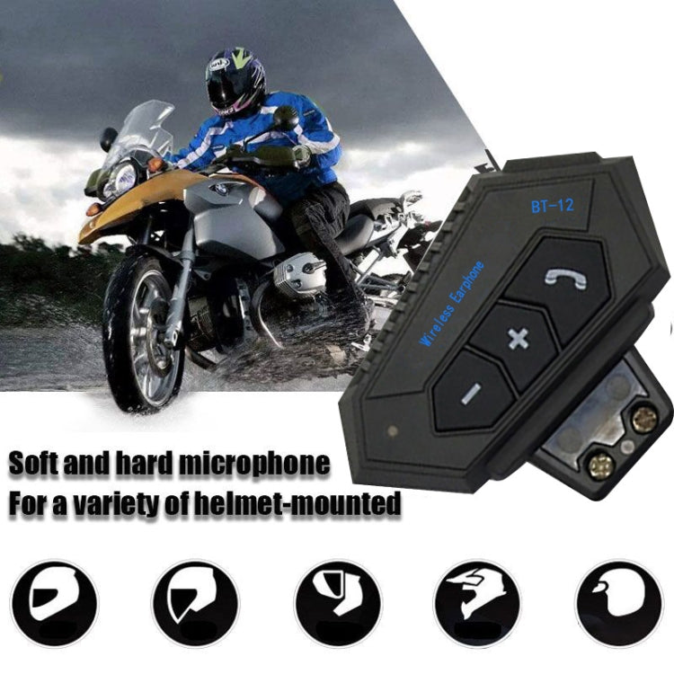 BT12 Motorcycle Helmet Bluetooth Headset Motorcycle Intercom Bluetooth Headset, BT12