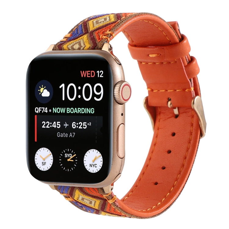 Cinturino in pelle etnica per Apple Watch Series 6 & SE & 5 & 4 40mm / 3 & 2 & 1 38mm, For Apple Watch Series 7 41mm / 6 & SE & 5 & 4 40mm / 3 & 2 & 1 38mm