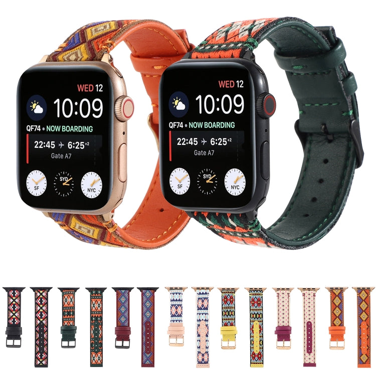Cinturino in pelle etnica per Apple Watch Series 6 & SE & 5 & 4 40mm / 3 & 2 & 1 38mm, For Apple Watch Series 7 41mm / 6 & SE & 5 & 4 40mm / 3 & 2 & 1 38mm