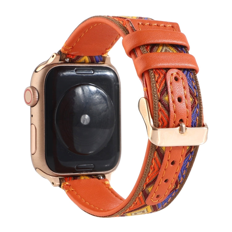 Cinturino in pelle etnica per Apple Watch Series 6 & SE & 5 & 4 44mm / 3 & 2 & 1 42mm, For Apple Watch Series 7 45mm / 6 & SE & 5 & 4 44mm / 3 & 2 & 1 42mm