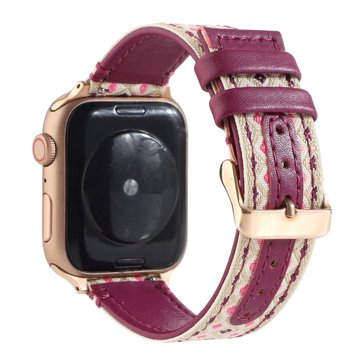 Cinturino in pelle etnica per Apple Watch Series 6 & SE & 5 & 4 44mm / 3 & 2 & 1 42mm, For Apple Watch Series 7 45mm / 6 & SE & 5 & 4 44mm / 3 & 2 & 1 42mm