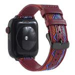 Cinturino in pelle etnica per Apple Watch Series 6 & SE & 5 & 4 44mm / 3 & 2 & 1 42mm, For Apple Watch Series 7 45mm / 6 & SE & 5 & 4 44mm / 3 & 2 & 1 42mm