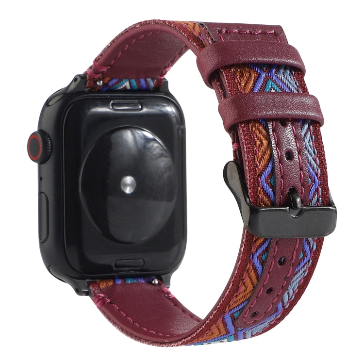 Cinturino in pelle etnica per Apple Watch Series 6 & SE & 5 & 4 44mm / 3 & 2 & 1 42mm, For Apple Watch Series 7 45mm / 6 & SE & 5 & 4 44mm / 3 & 2 & 1 42mm