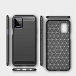 Custodia in TPU in fibra di carbonio con trama spazzolata, For LG K42, For LG K52, For LG K92 5G